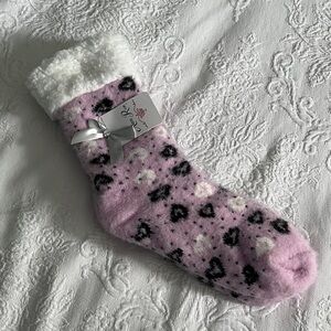 Pink Sherpa Slipper Socks